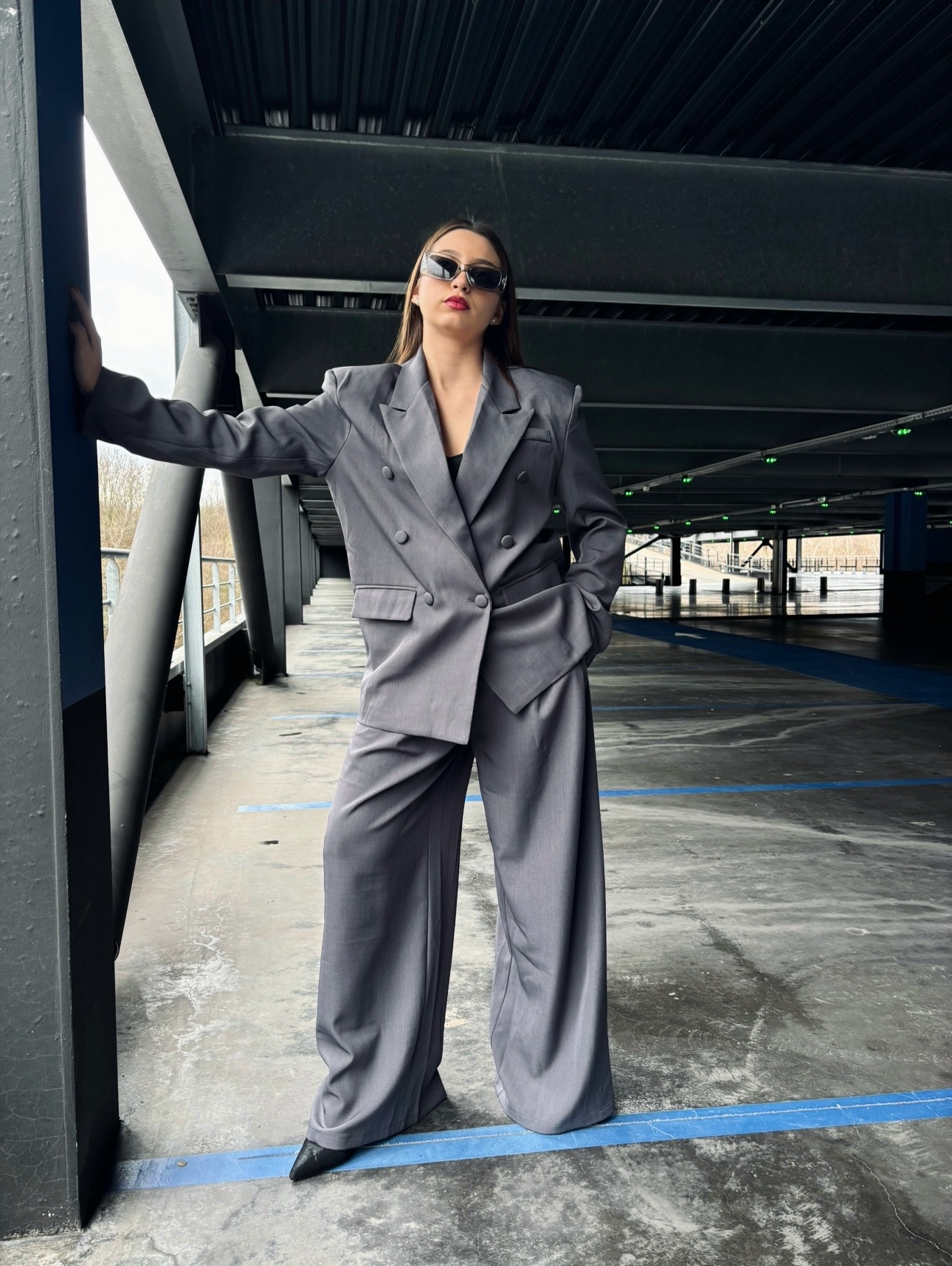 Blazer SEIJI - Gris acier Oversize