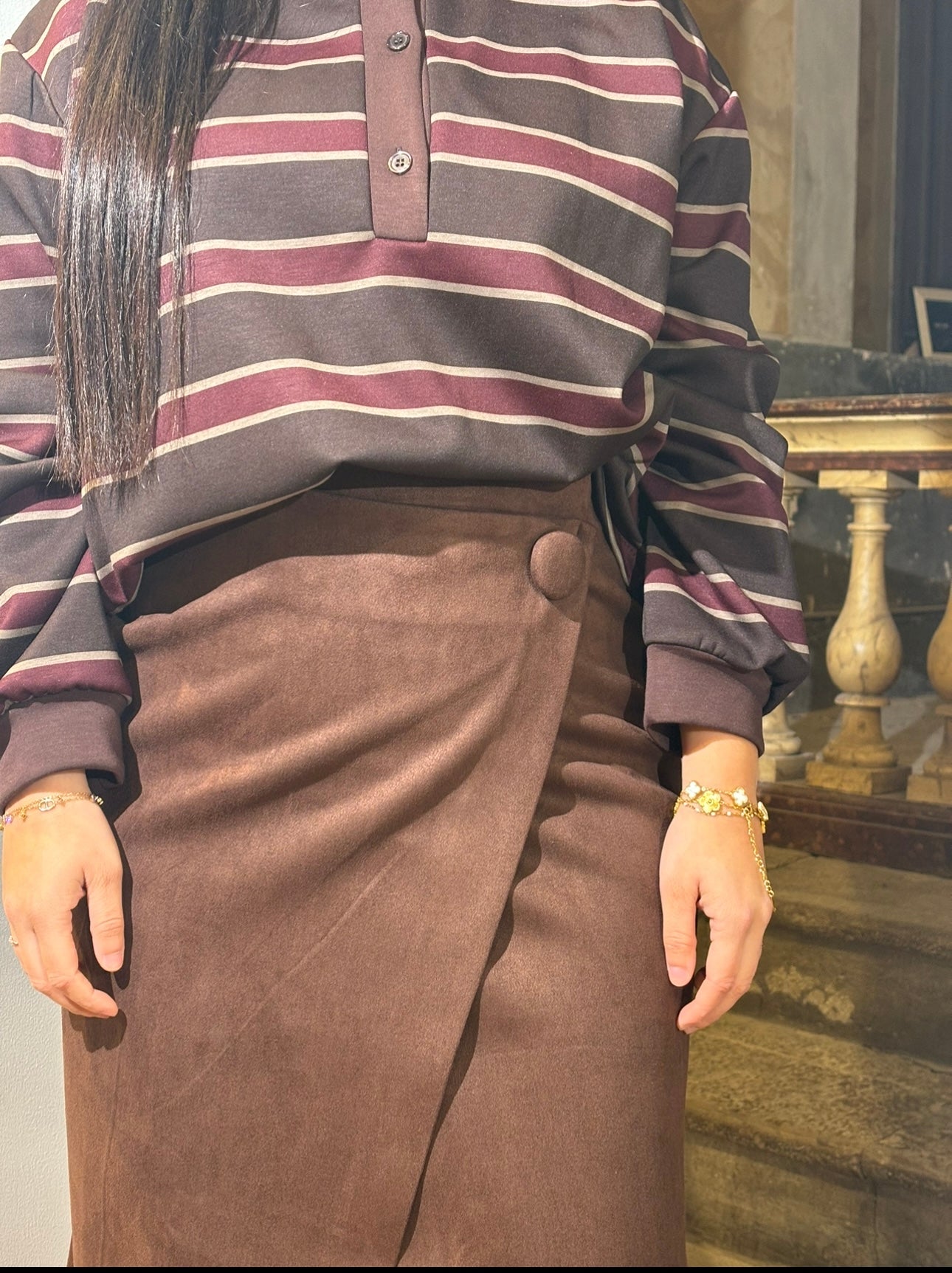 Jupe longue AIKO en suédine