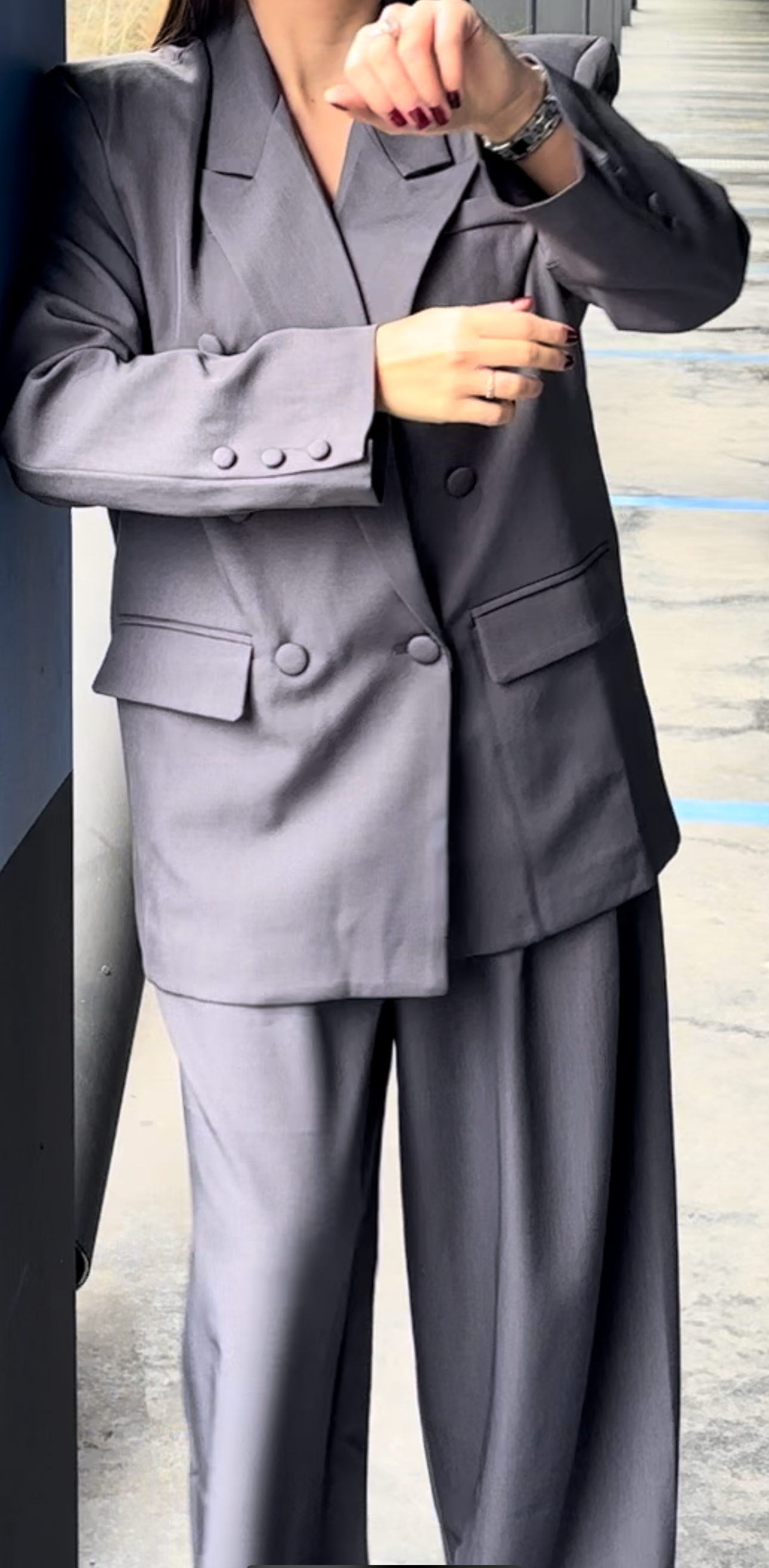 Blazer SEIJI - Gris acier Oversize
