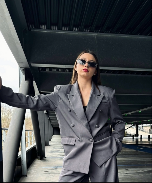 Blazer SEIJI - Gris acier Oversize