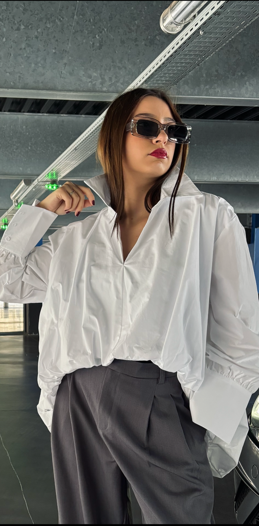 Chemise HIKARI Blanc court /dos long