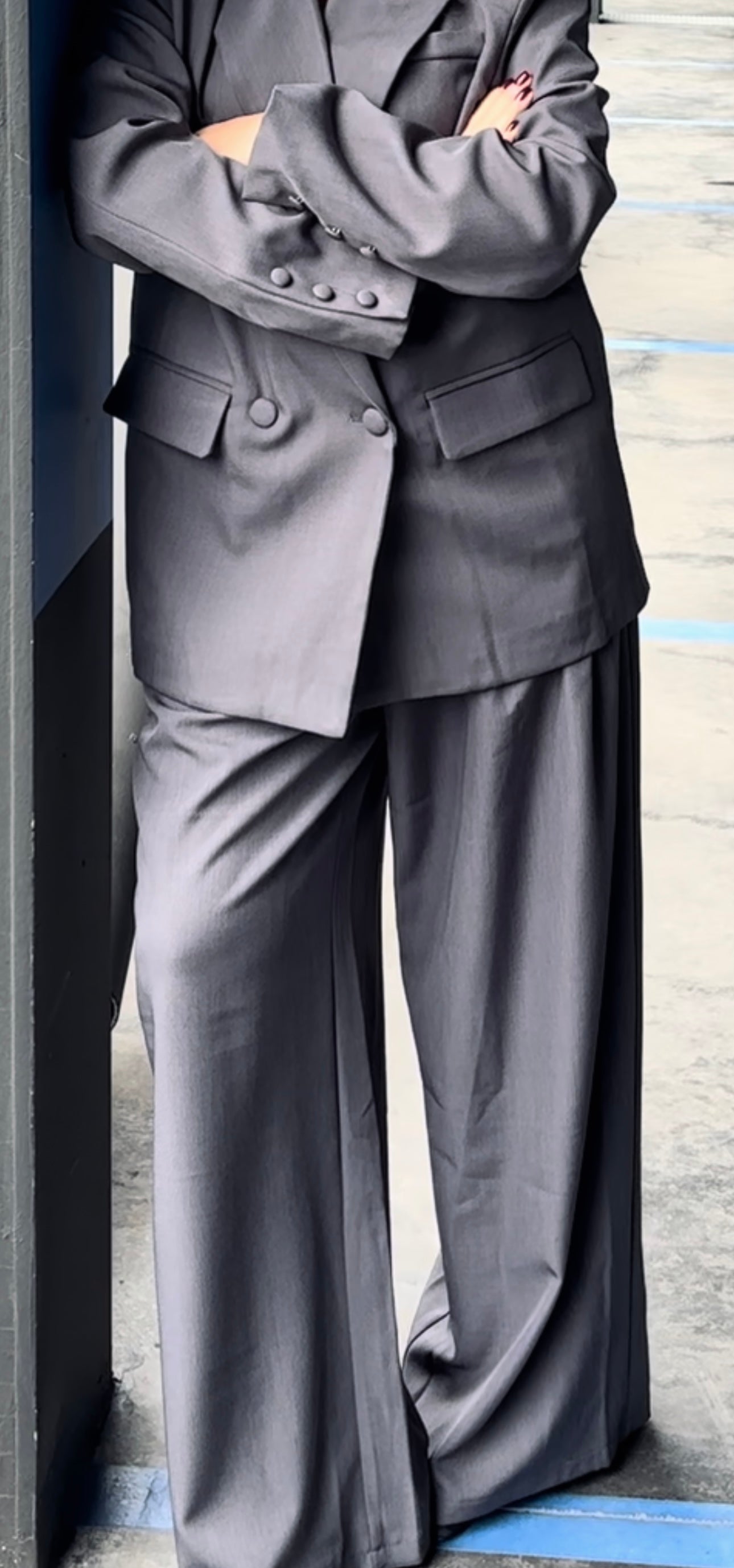 Pantalon tailleur GIN - gris acier