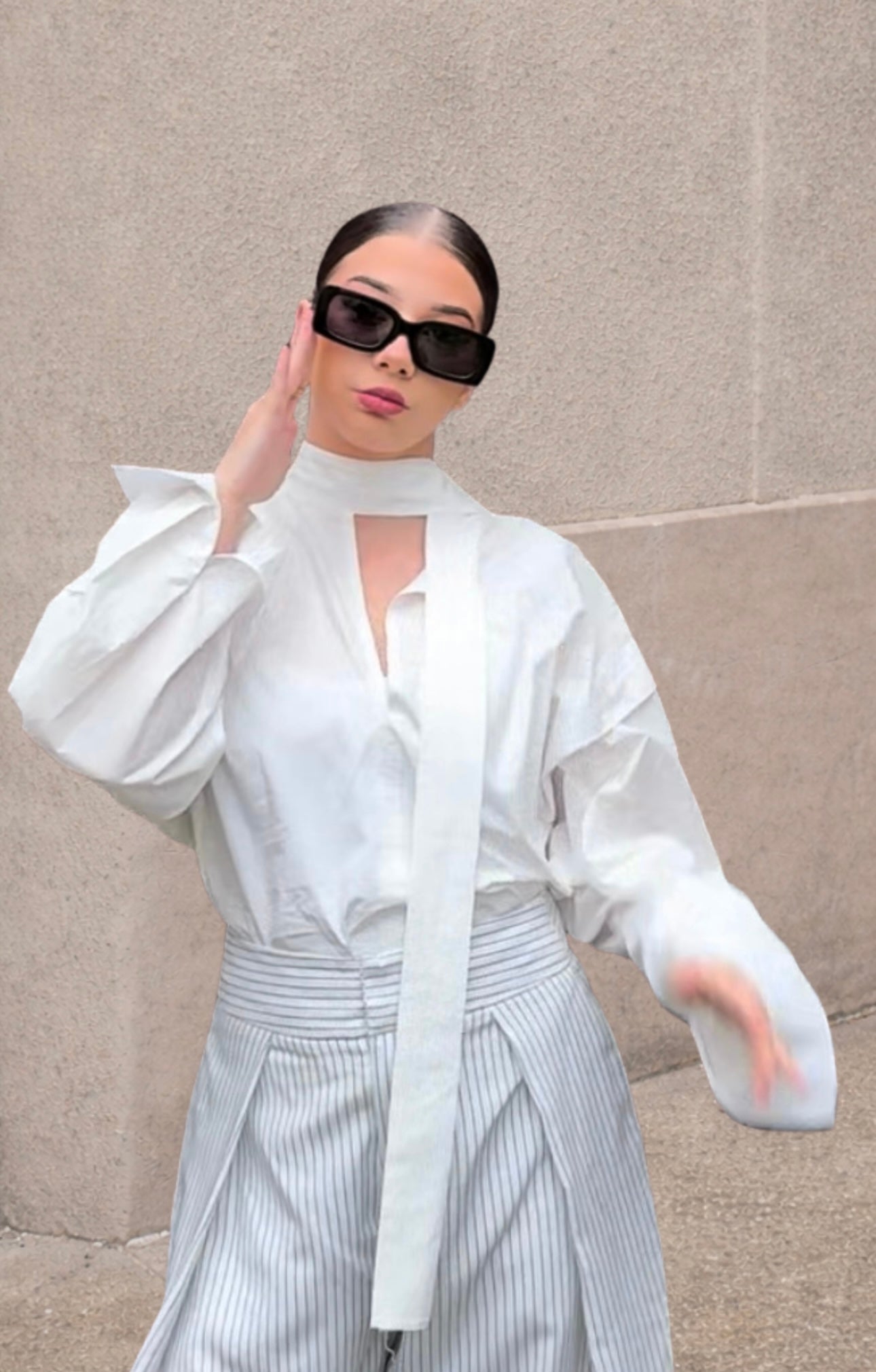 Chemise structurée à col lien - SHIRO