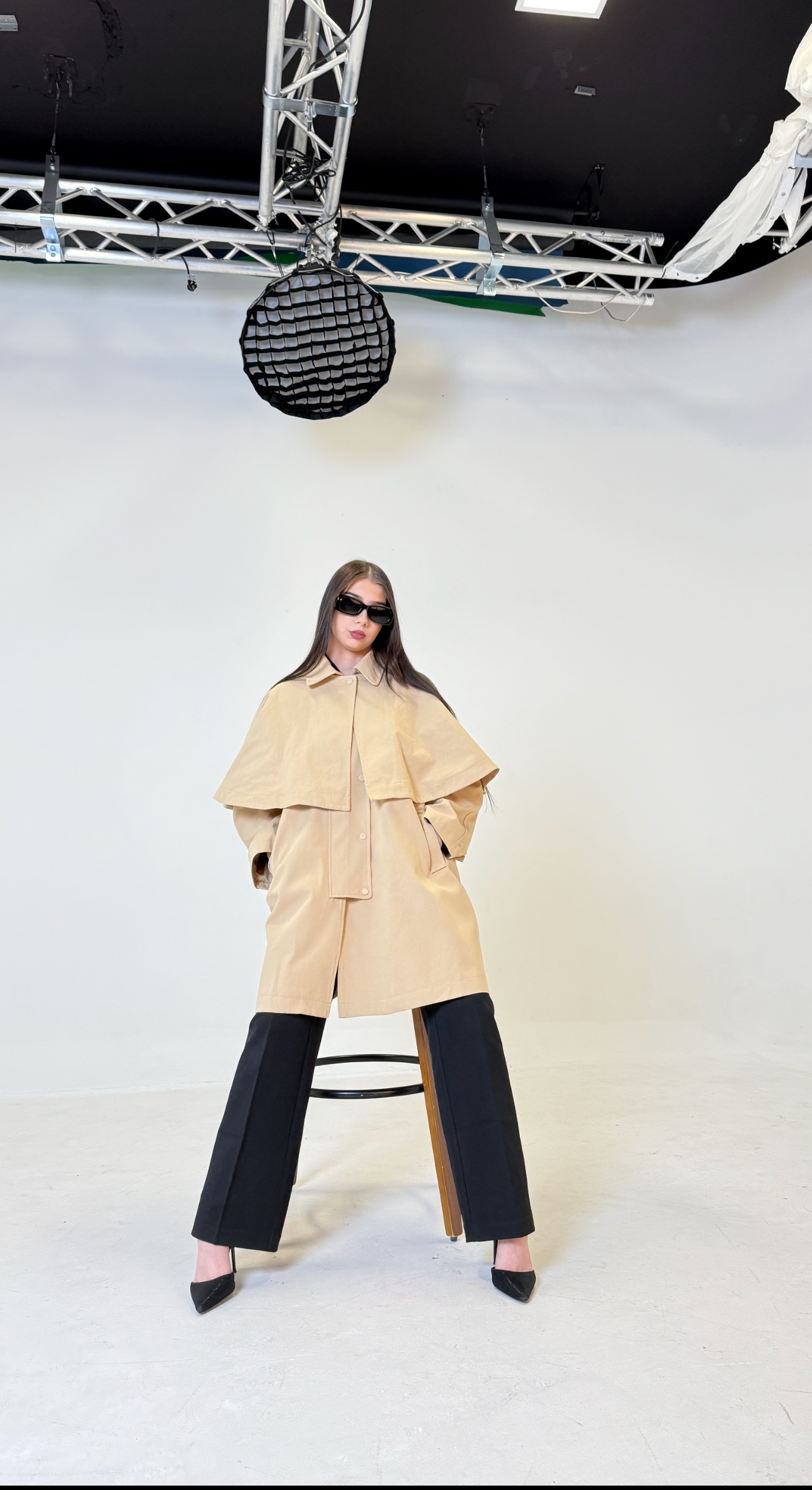 Trench IVORY à double cape amovible