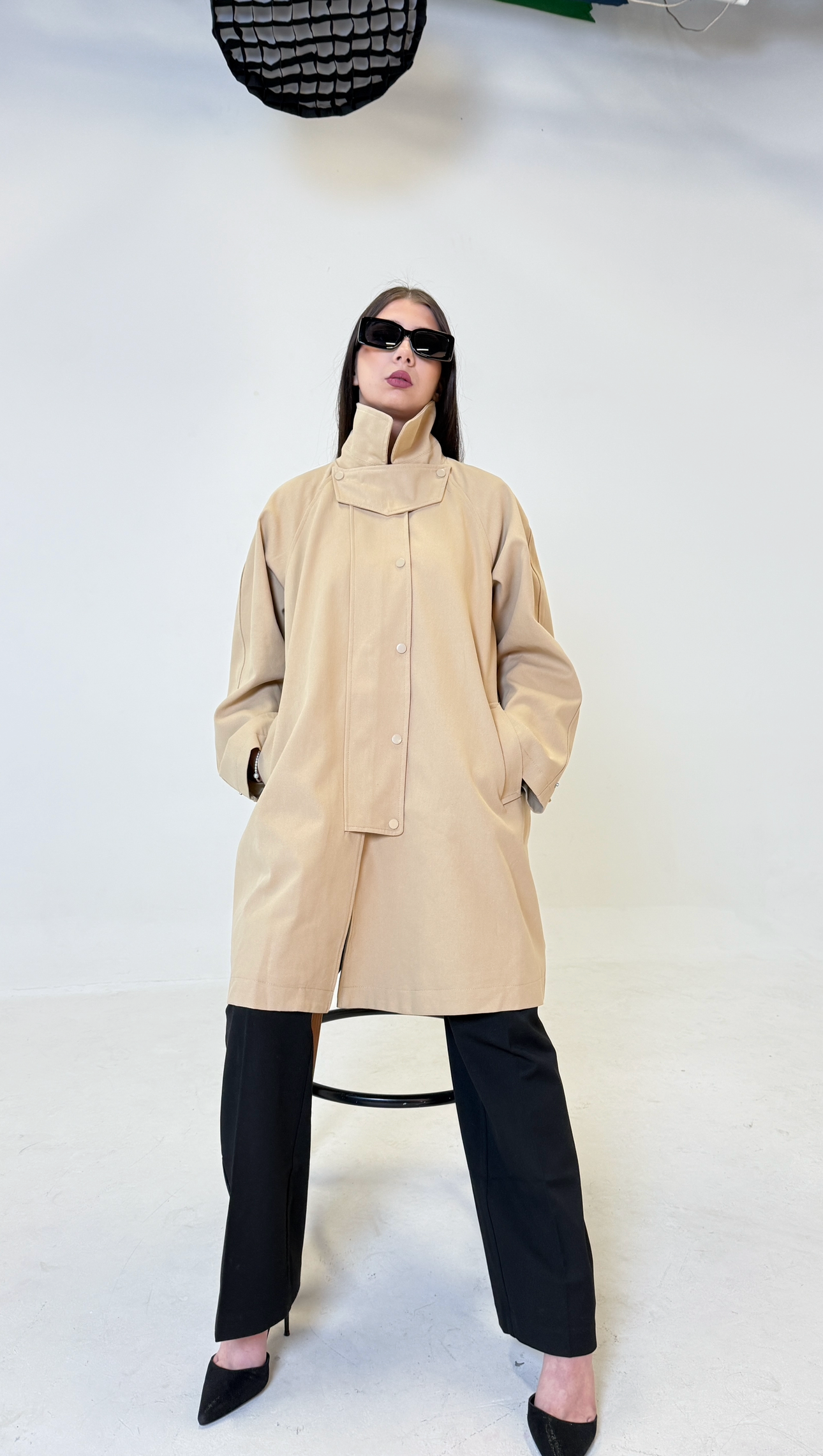 Trench IVORY à double cape amovible
